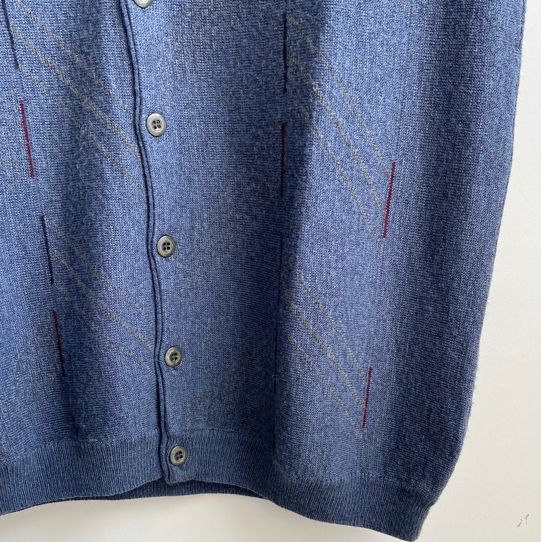 Knitted wool blend jacquard vest - L