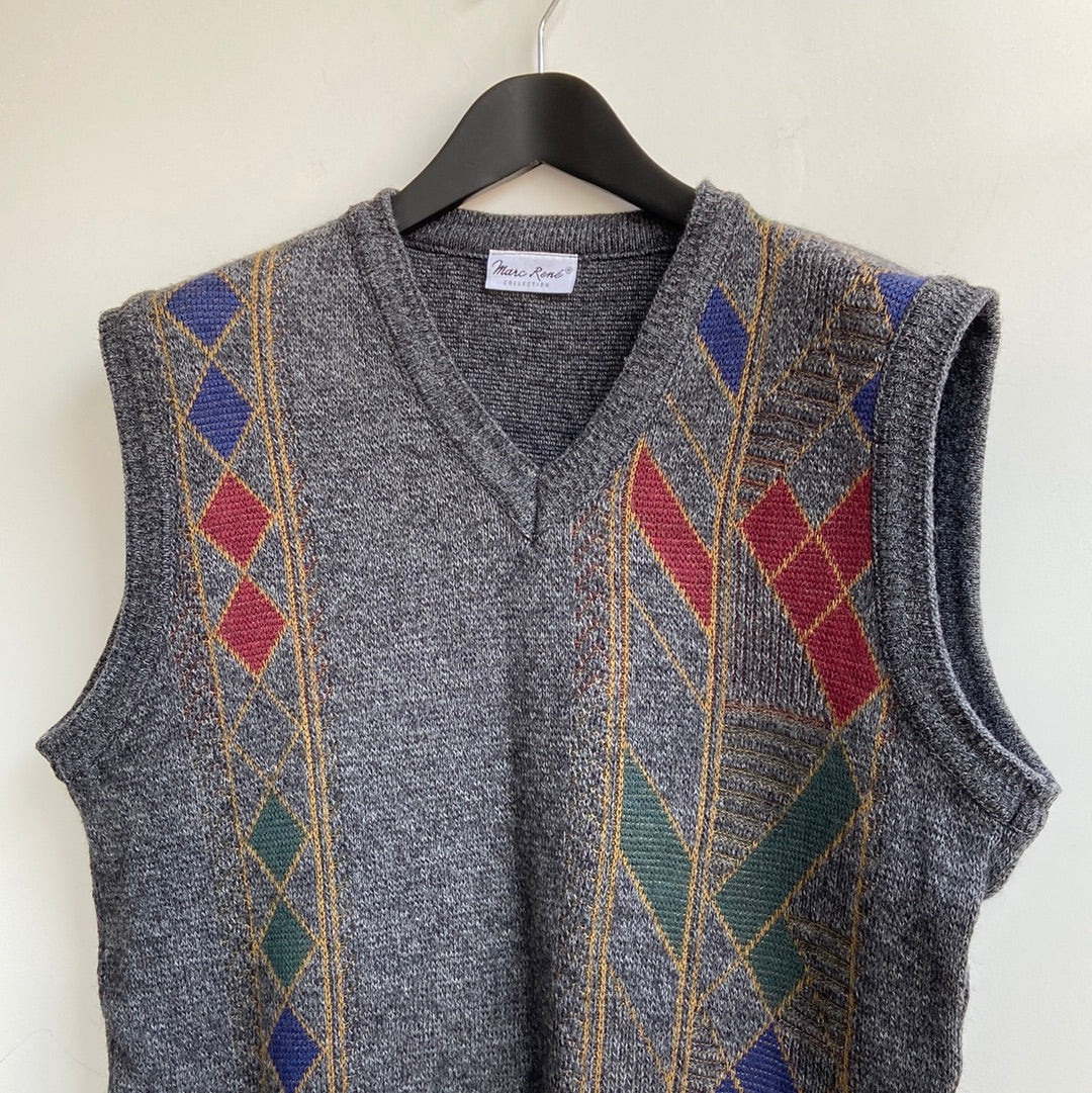 Knitted wool blend patterned tank - XL