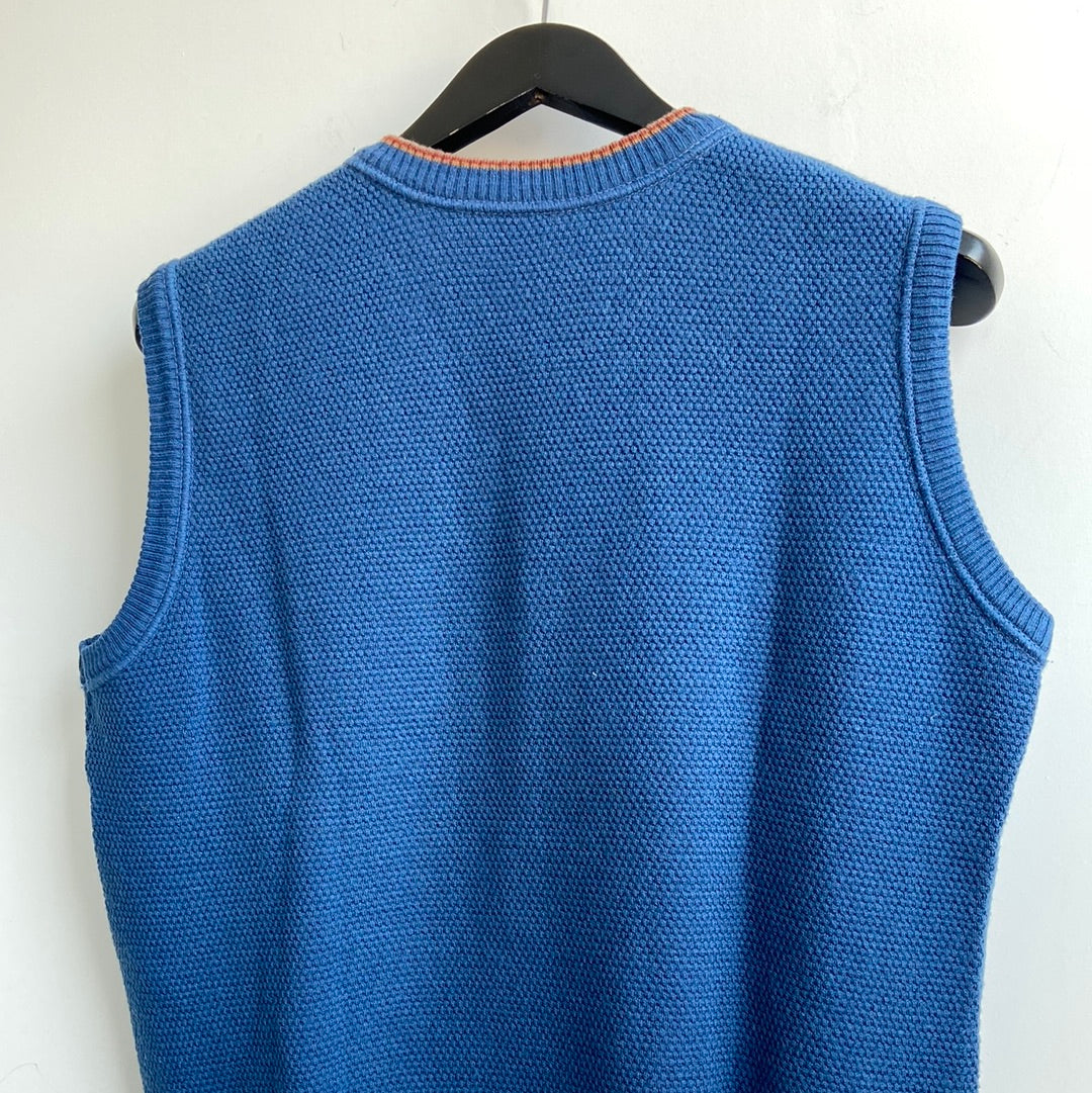 Knitted wool blend textured tank - M