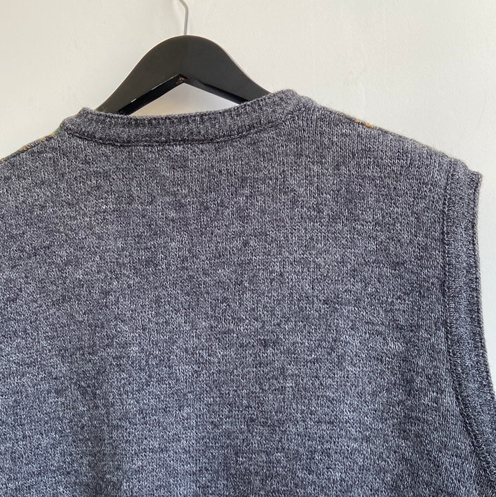 Knitted wool blend patterned tank - XL