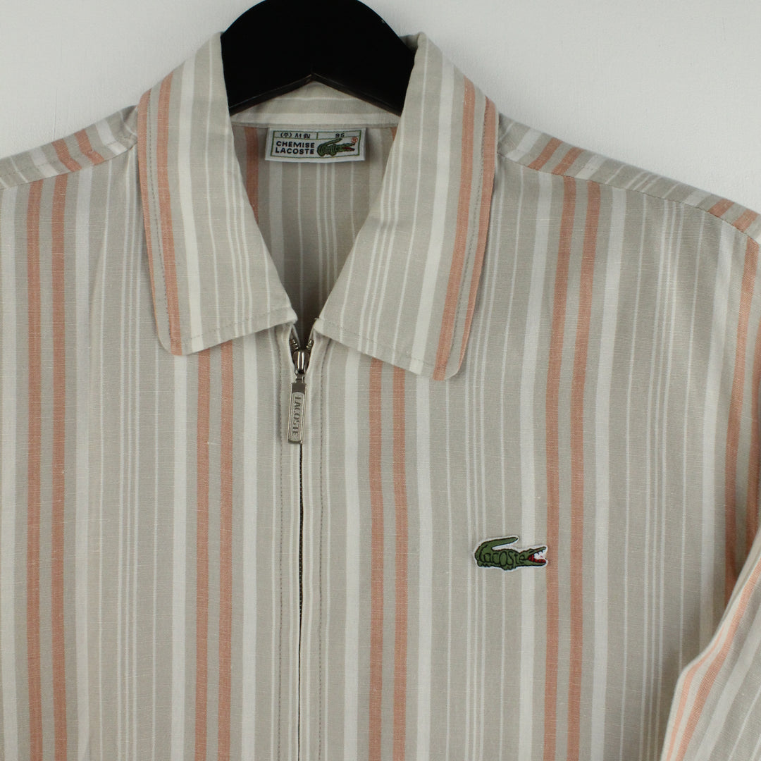 Lacoste Beige Striped Harrington - M