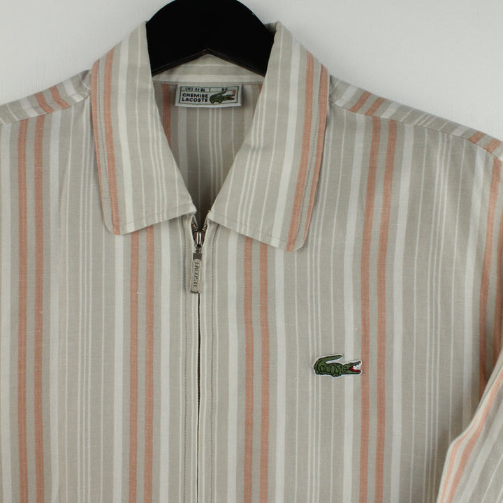 Lacoste Beige Striped Harrington - M