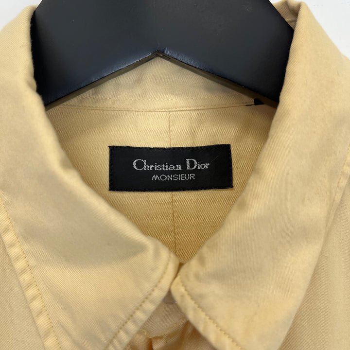 Christian Dior lemon yellow Twill Cotton Shirt - L