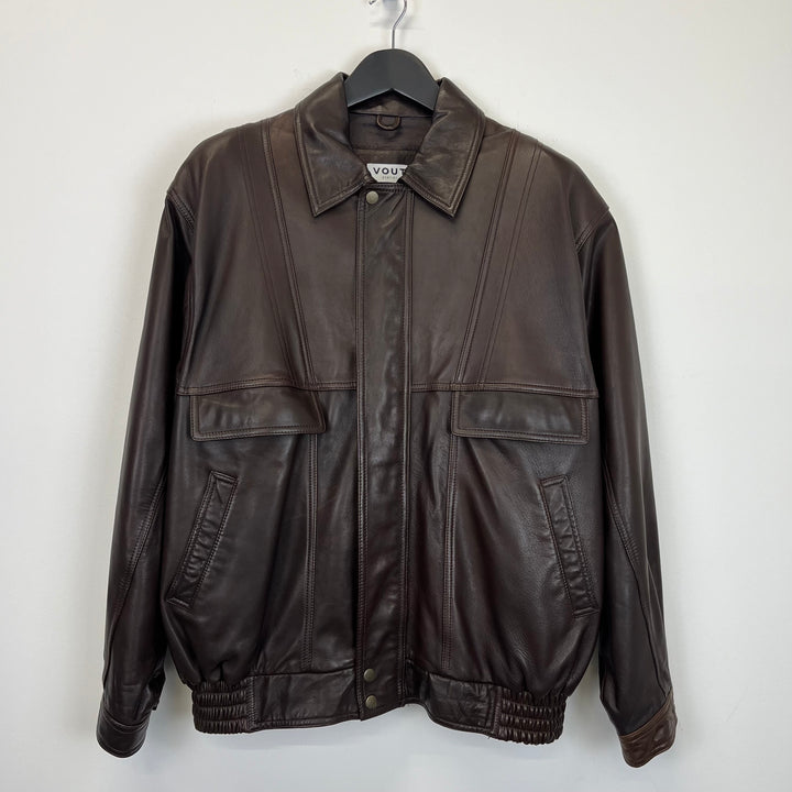 Premium Dark Brown Leather Jacket - L