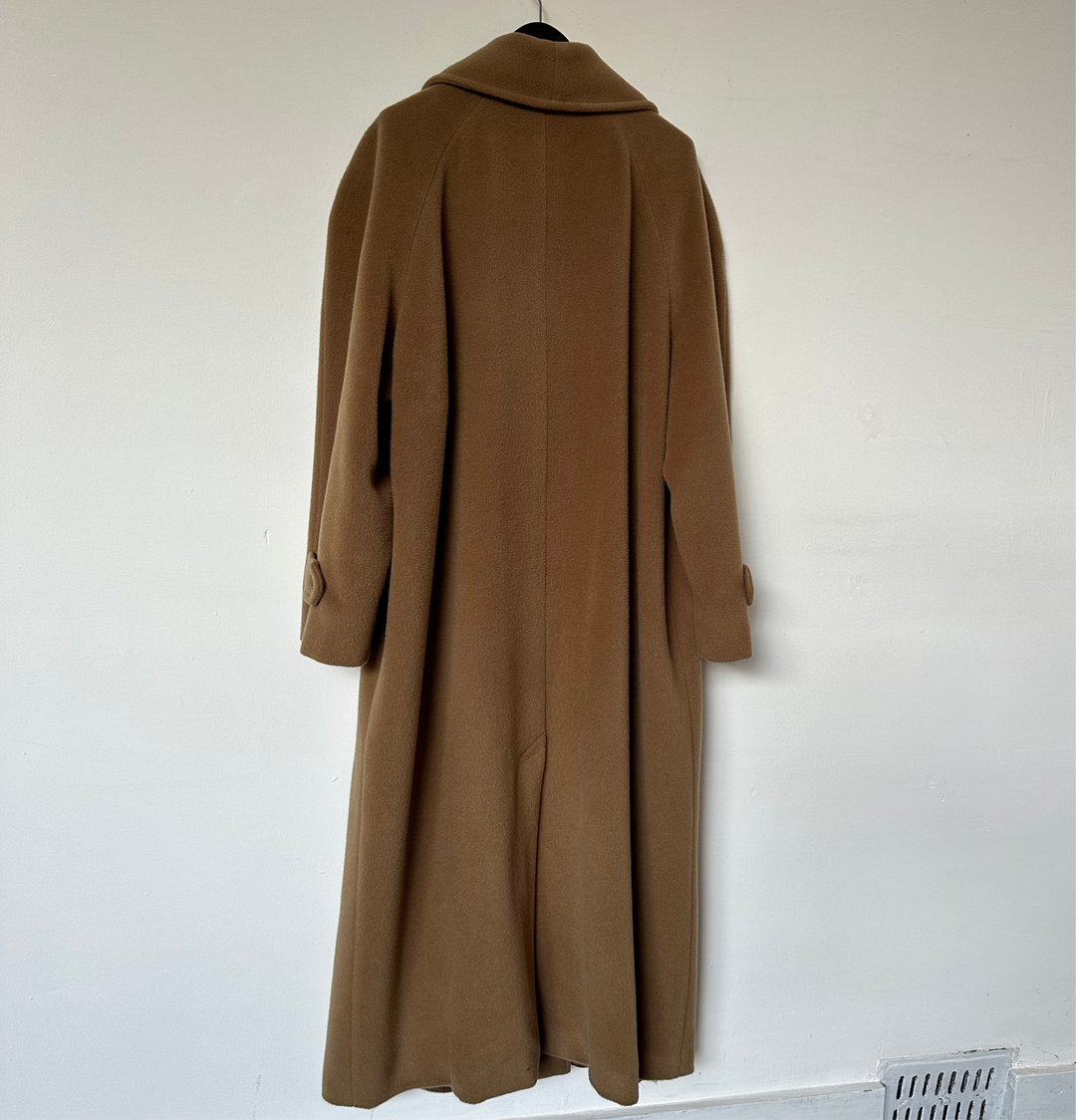 Marella Wool Tan Maxi Overcoat - UK14/16