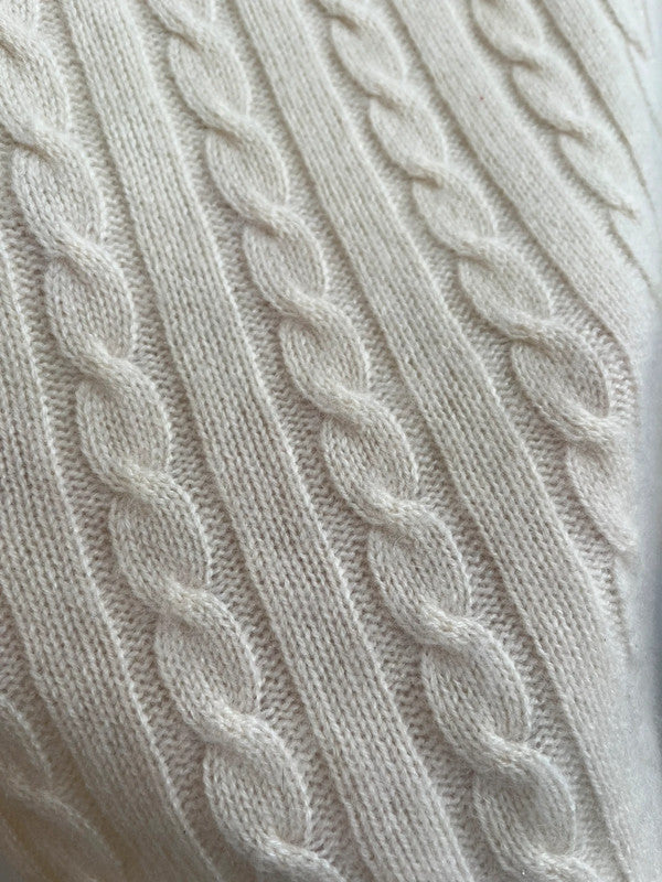 Light cream cable knit vest top, uk 10