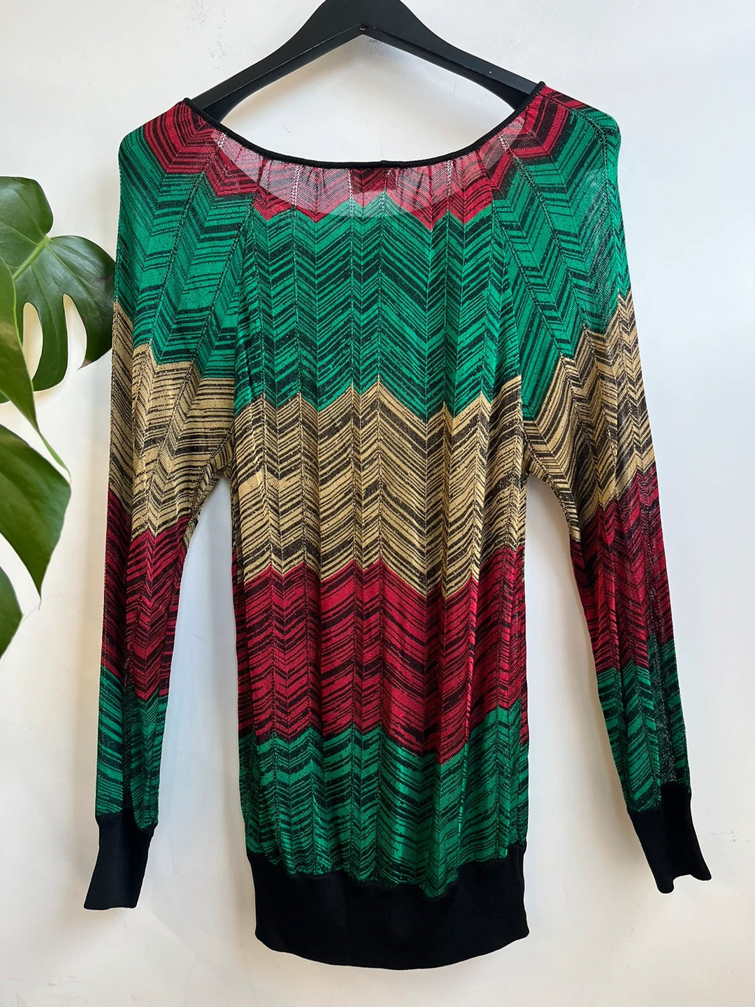 Ungaro Paris red gold and green jumper dress