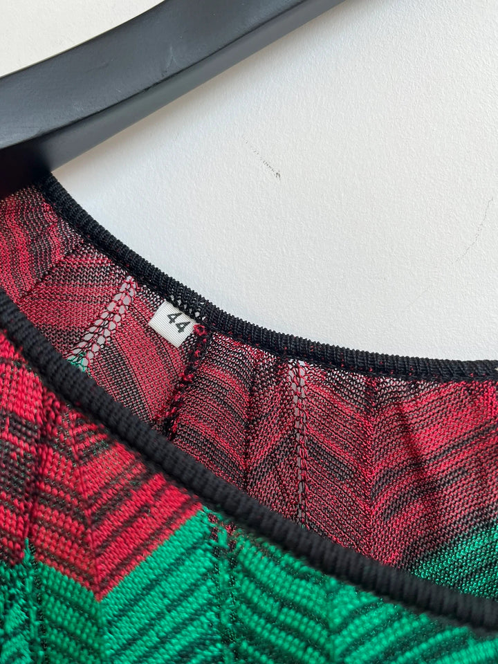 Ungaro Paris red gold and green jumper dress