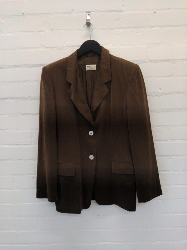 Vintage Max and Co Classics Single Breasted Brown Blazer, Size UK 12