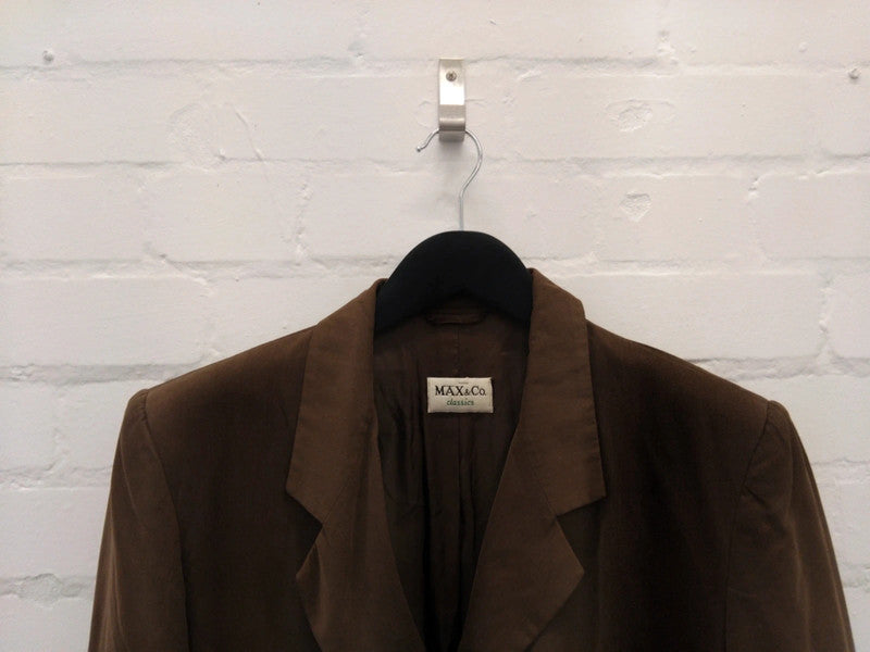Vintage Max and Co Classics Single Breasted Brown Blazer, Size UK 12