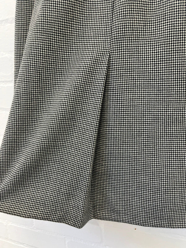 Black and white herringbone midi skirt, UK10
