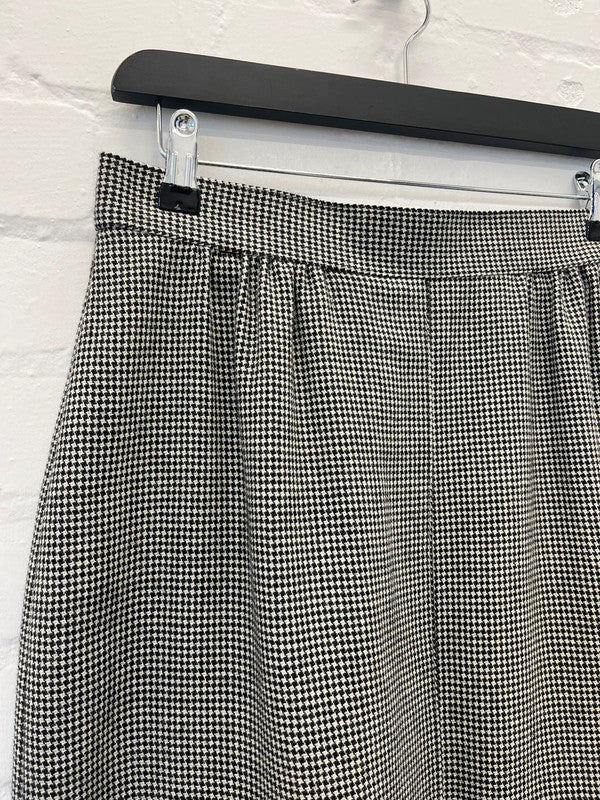 Black and white herringbone midi skirt, UK10