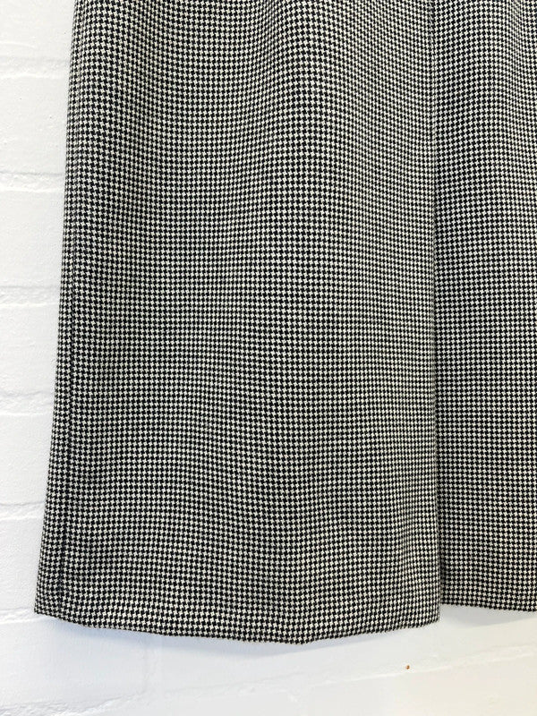 Black and white herringbone midi skirt, UK10