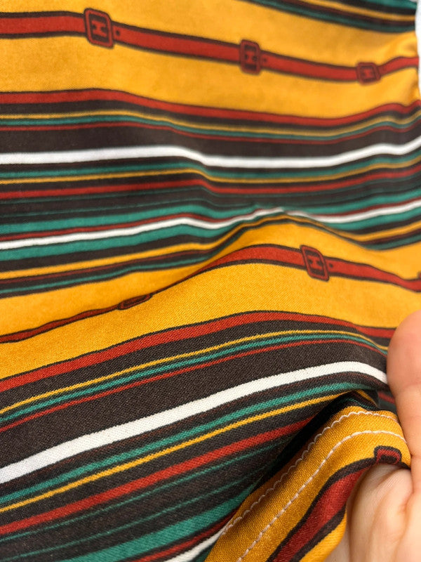Vintage 70s style belt print crop top, small