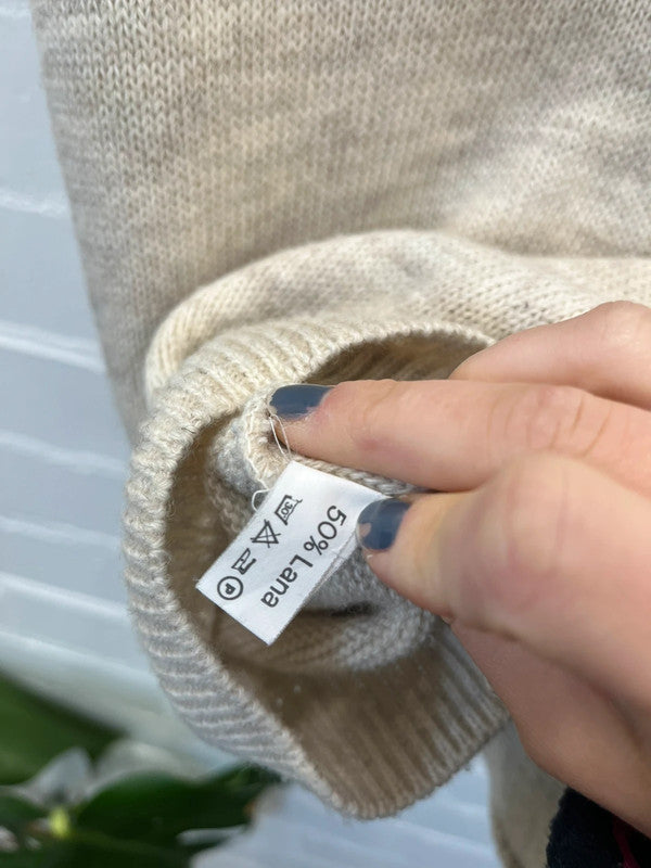 Off white cable knit vintage best top, XL