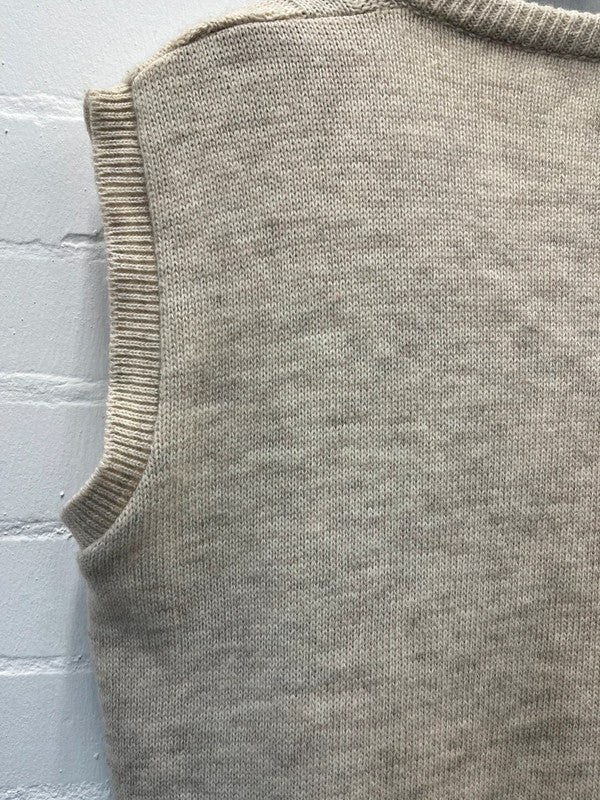 Off white cable knit vintage best top, XL