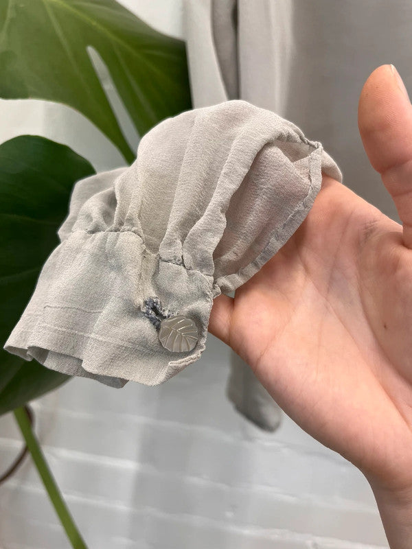 Handmade grey sheer silk blouse, medium