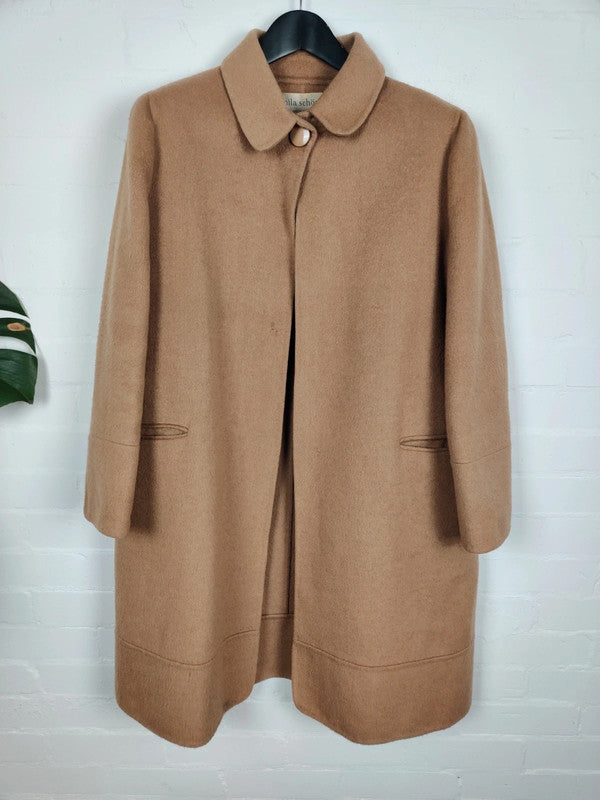 Vintage Mila Schon Camel Cape Coat Wool Cashmere