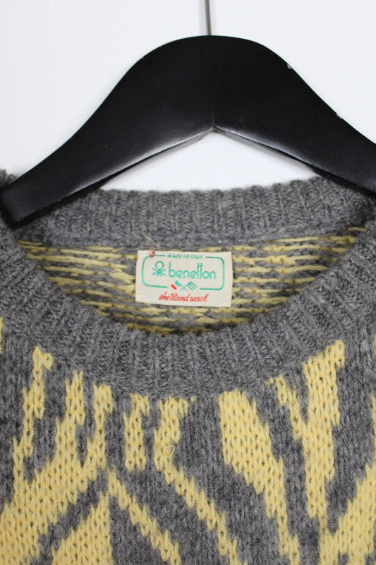 Vintage 70s 80s United Colors of Benetton Shetland Wool Jumper - UK12