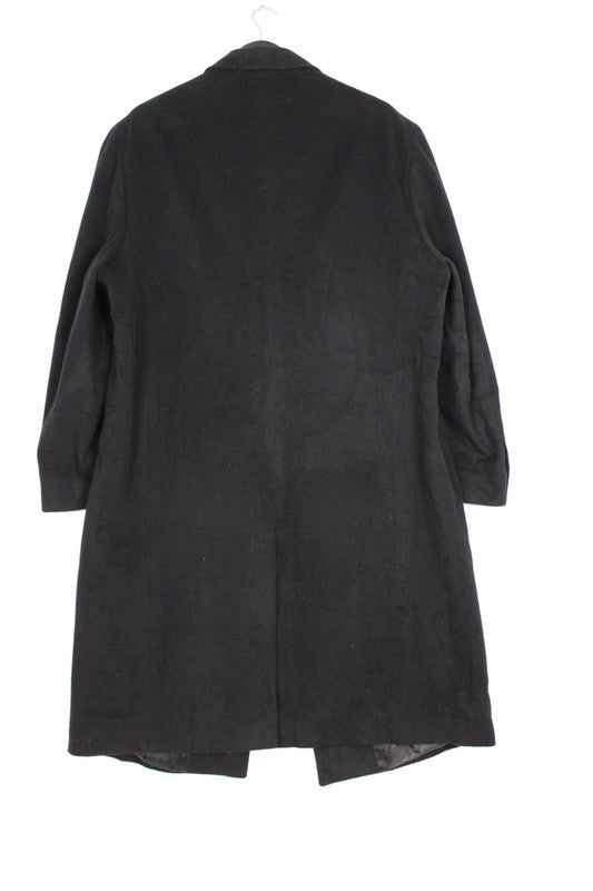 Vintage 80s 90s London Fog Black Single Breasted Long Wool Overcoat Men's Size