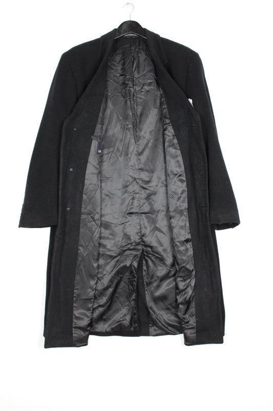 Vintage 80s 90s London Fog Black Single Breasted Long Wool Overcoat Men's Size