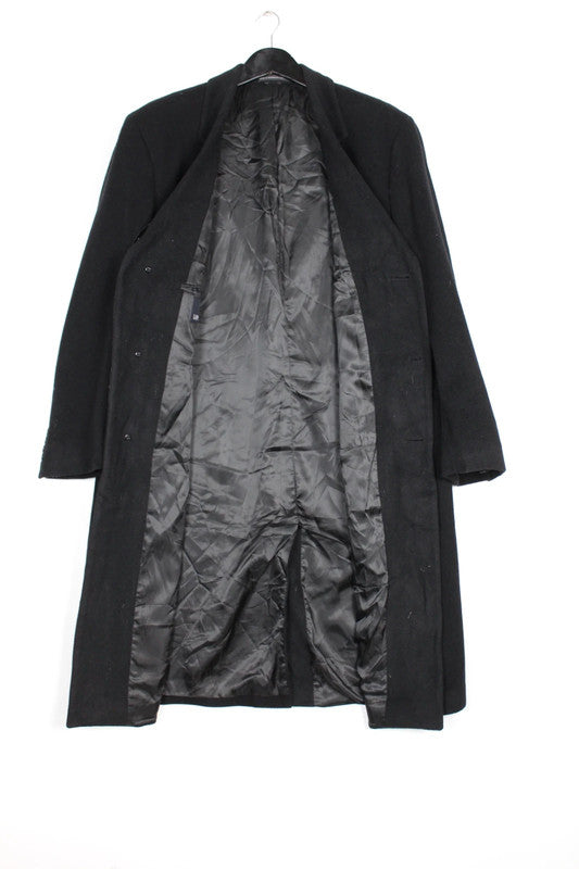 Vintage 80s 90s London Fog Black Single Breasted Long Wool Overcoat Men's Size