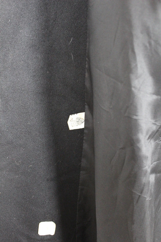 Vintage 80s 90s Black Karen Plus Double Breasted Long Wool Coat - XL