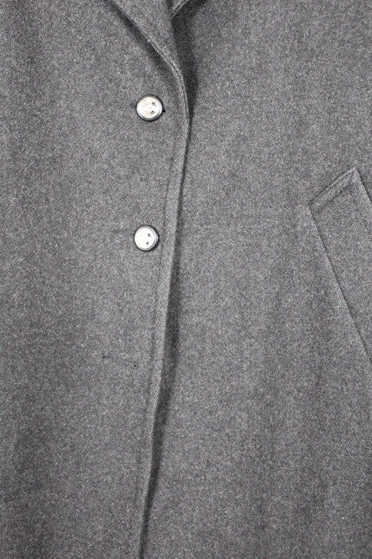 Vintage 80s 90s Jofeld Grey Wool Blend Long Coat - UK10