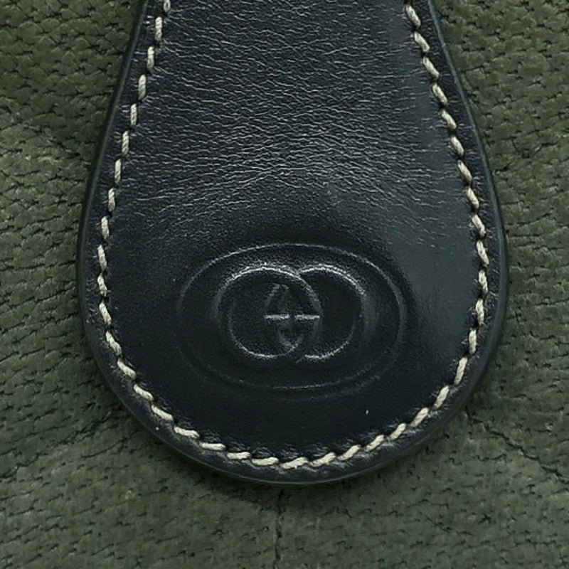 Vintage Gucci Green Suede Leather Bucket Crossbody Bag Gold Hardware