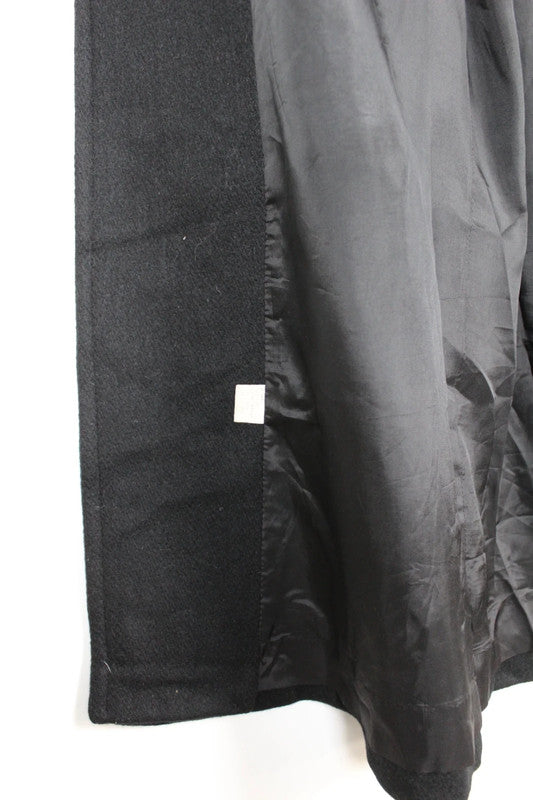 Vintage 80s USA Made Jofeld Black Double Breasted Long Wool Coat Size Medium