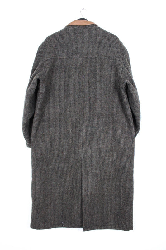 Vintage 90s Eddie Bauer Legend Long Wool Tweed Overcoat Men's Size XL