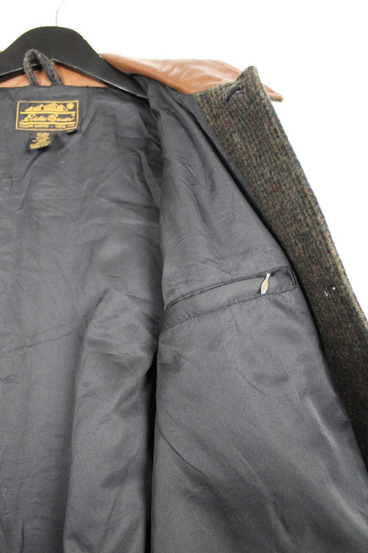 Vintage 90s Eddie Bauer Legend Long Wool Tweed Overcoat Men's Size XL