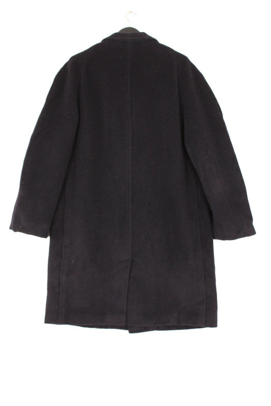 Vintage 90s Burton Navy Single Breasted Long Wool Crombie Overcoat Men's Large