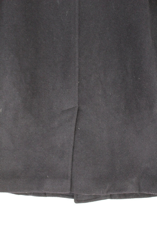 Vintage 90s Burton Navy Single Breasted Long Wool Crombie Overcoat Men's Large