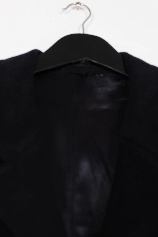 Vintage 90s Burton Navy Single Breasted Long Wool Crombie Overcoat Men's Large