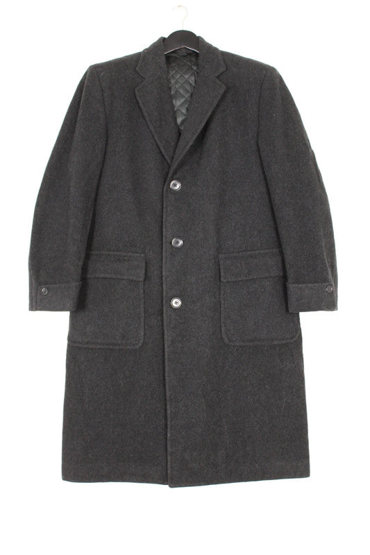 Vintage 70s 80s John Collier Charcoal Grey Single Breasted Long Wool Overcoat Men's