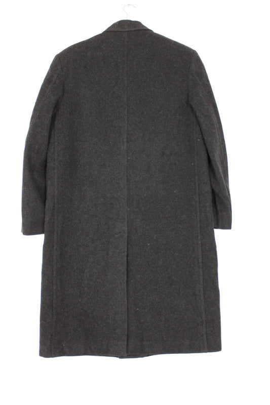 Vintage 70s 80s John Collier Charcoal Grey Single Breasted Long Wool Overcoat Men's