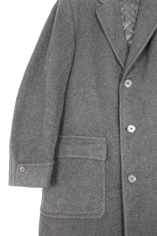 Vintage 70s 80s John Collier Charcoal Grey Single Breasted Long Wool Overcoat Men's