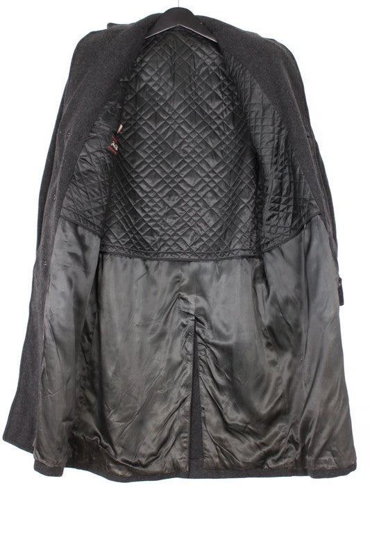 Vintage 70s 80s John Collier Charcoal Grey Single Breasted Long Wool Overcoat Men's