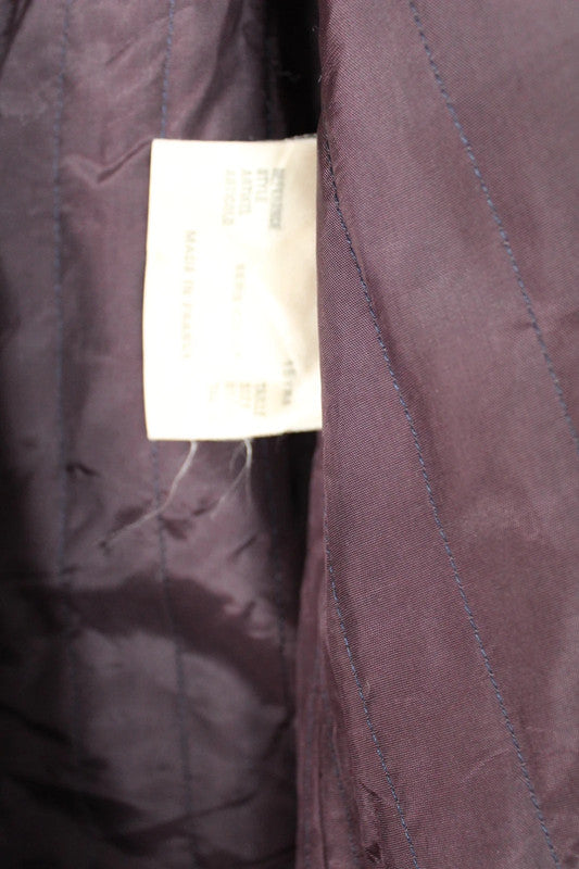 Vintage 70s 80s André Bercher Navy Wool Hooded A-Line Coat Red Lining XS