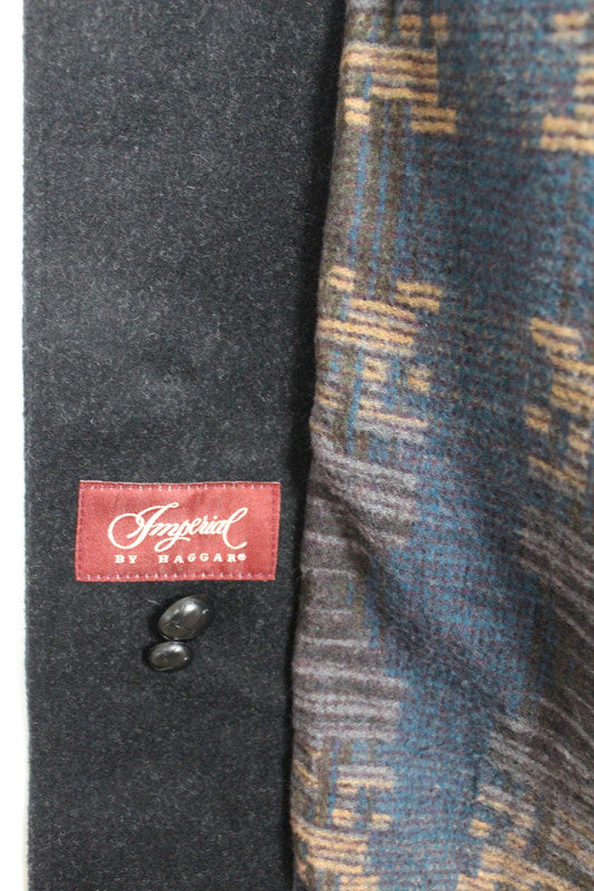 Vintage 80s 90s Haggar Charcoal Grey Wool Overcoat Single Breasted 42 / Medium
