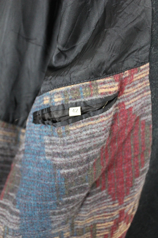 Vintage 80s 90s Haggar Charcoal Grey Wool Overcoat Single Breasted 42 / Medium