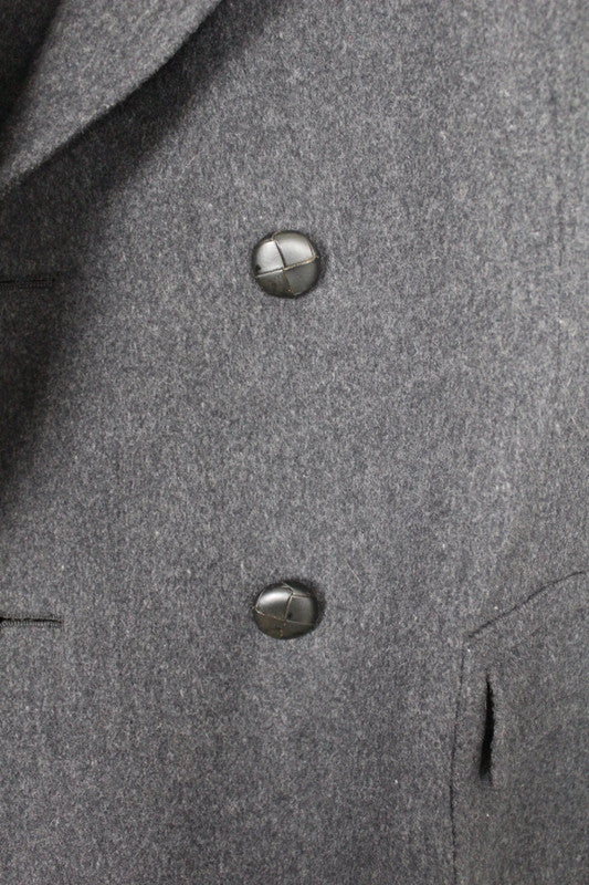 Vintage 80s 90s Hart Schaffner &amp; Marx Grey Wool Overcoat Double Breasted Large