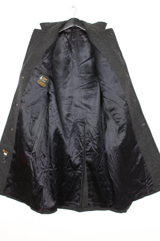 Vintage 80s 90s London Fog Grey Wool Overcoat Single Breasted Medium