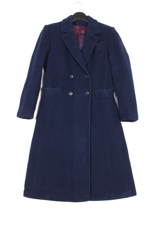 Vintage 70s 80s Adorable Junior Navy Pure Virgin Wool Coat XS