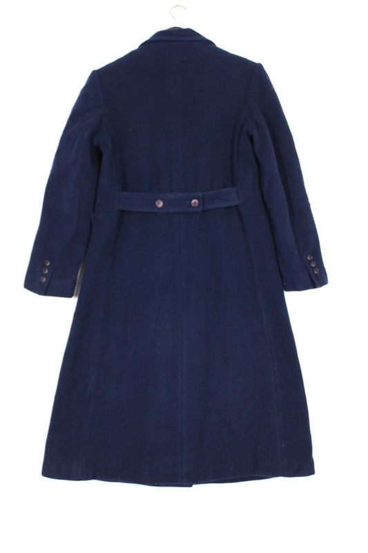 Vintage 70s 80s Adorable Junior Navy Pure Virgin Wool Coat XS