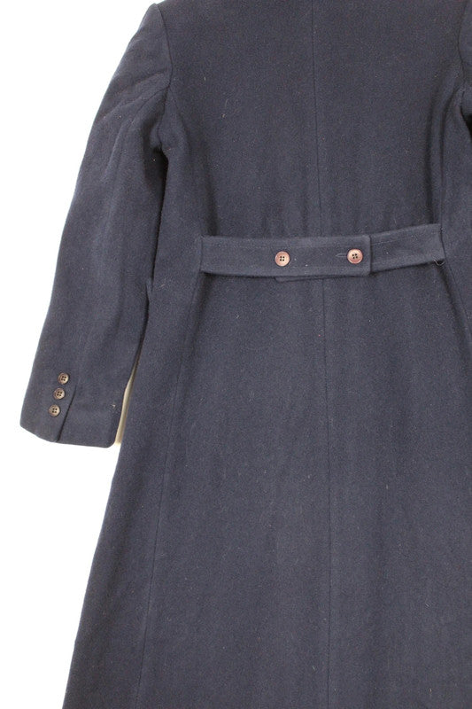 Vintage 70s 80s Adorable Junior Navy Pure Virgin Wool Coat XS
