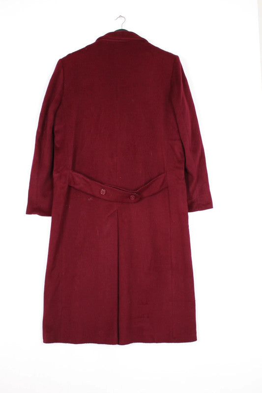 Vintage 80s 90s Ashley Scott Burgundy Virgin Wool Overcoat Paisley Lining Large