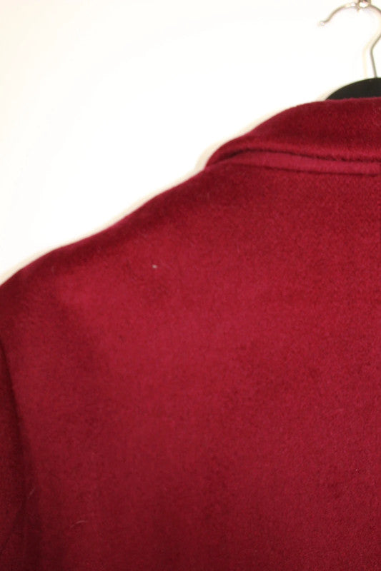Vintage 80s 90s Ashley Scott Burgundy Virgin Wool Overcoat Paisley Lining Large