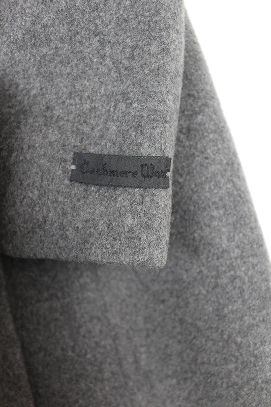 Vintage 80s 90s Hennes Charcoal Grey Double Breasted Long Wool Cashmere Blend Coat
